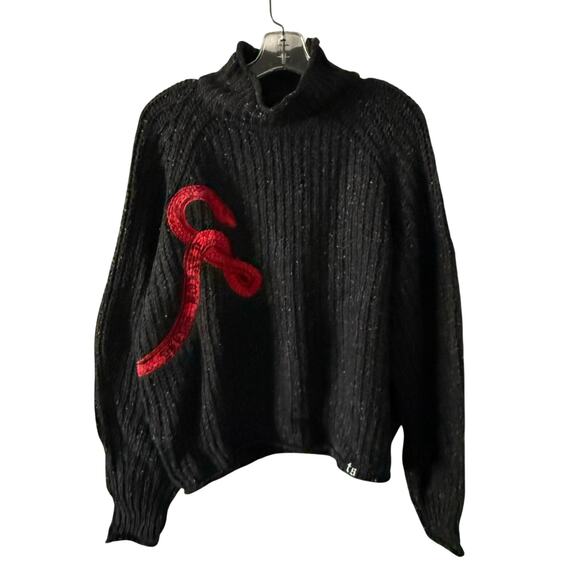Taylor Swift Reputation Snake Gray Knit Sweater Mock Neck Size Large - Picture 1 of 7